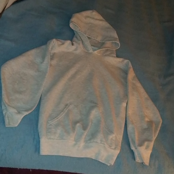 Grey hooded sweatshirt, Girls Large - Picture 1 of 5